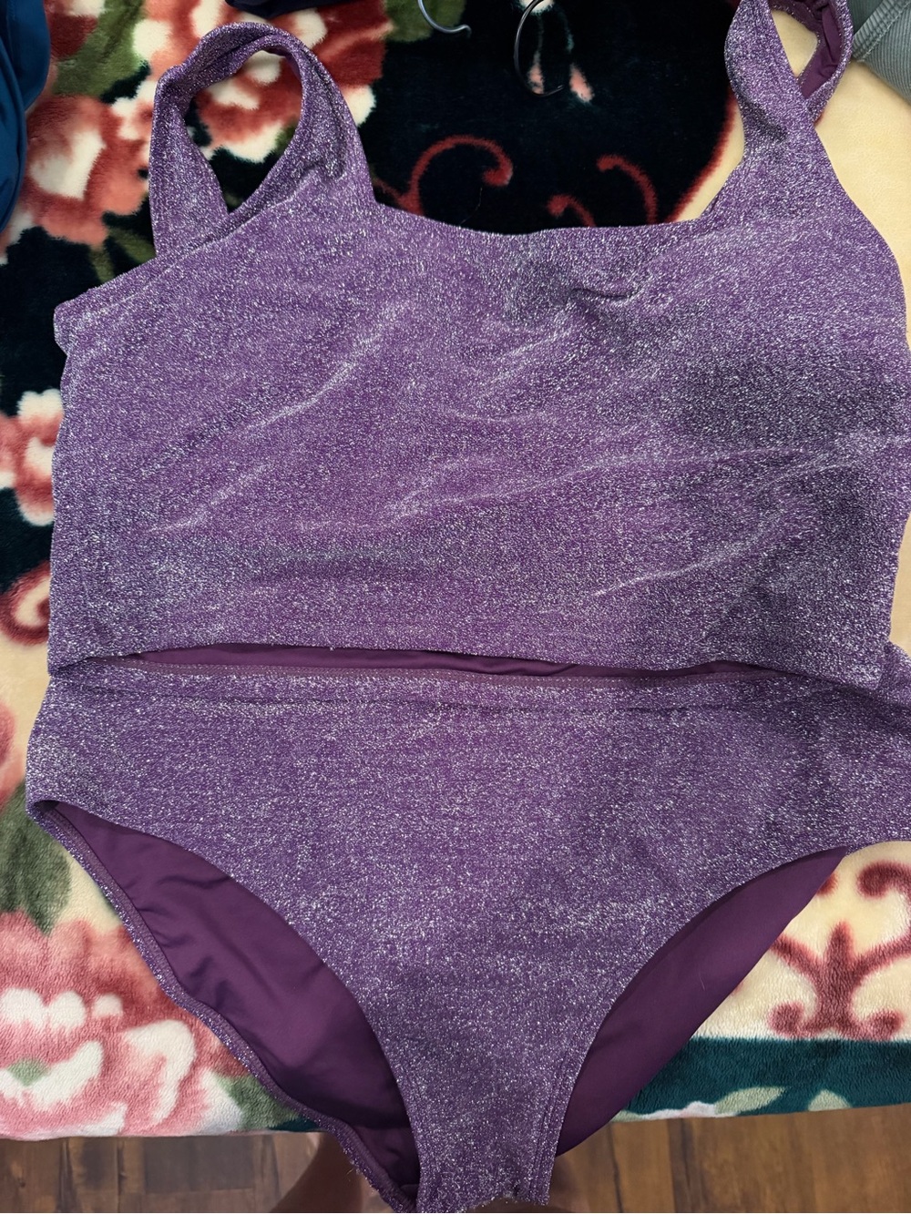 Coral Reef Swim (now Manava Swim) Purple Shimmer Two-Piece Swimsuit - Picture 4 of 6